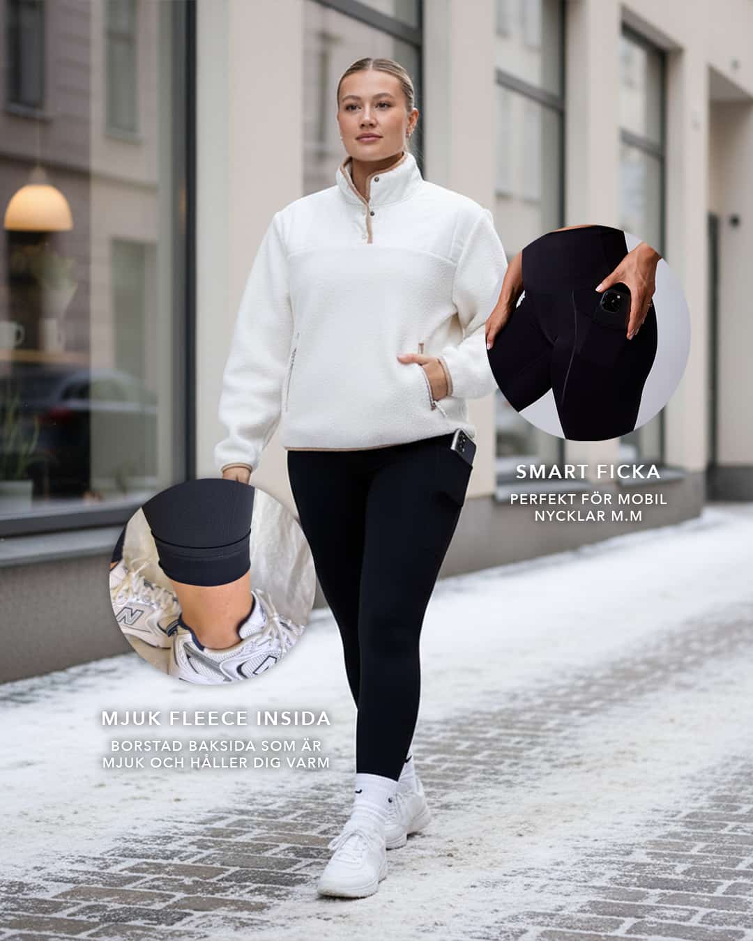 Warm pocket tights Black