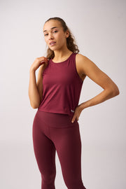 Lunar cropped tank Dark red