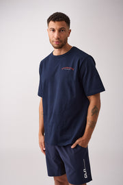 Core relaxed t-shirt back print men Navy