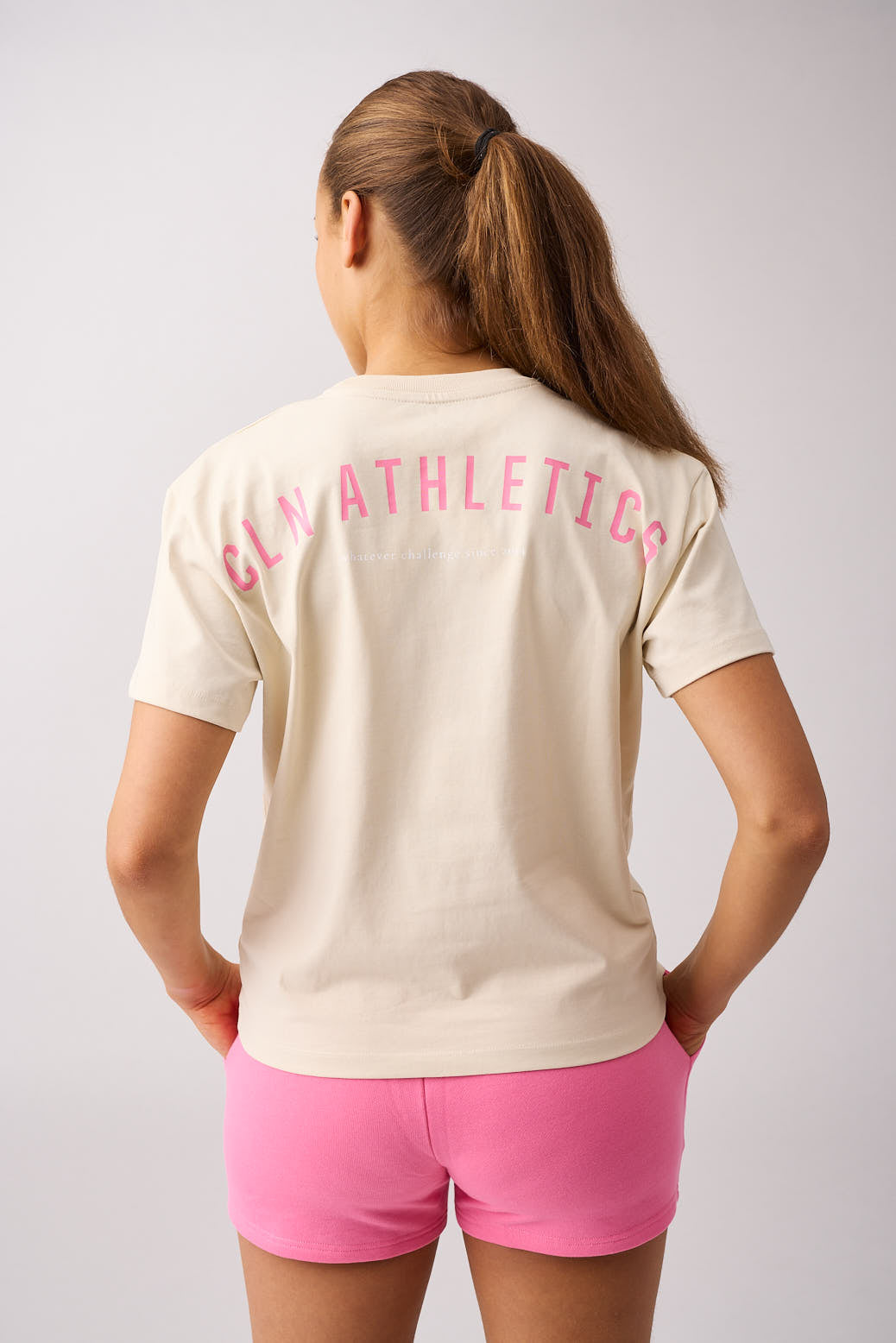 Core relaxed t-shirt back print wmn Cream white