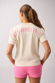 Core relaxed t-shirt back print wmn Cream white