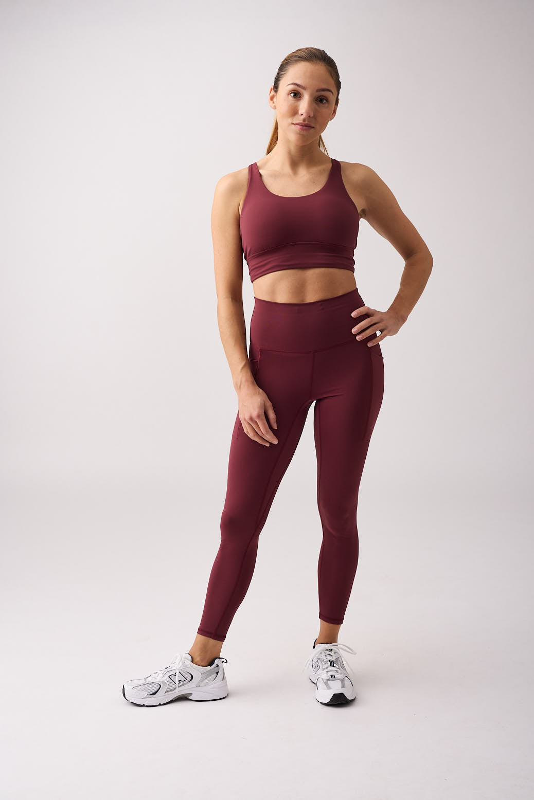 Fuse pocket tights 7/8 Dark red