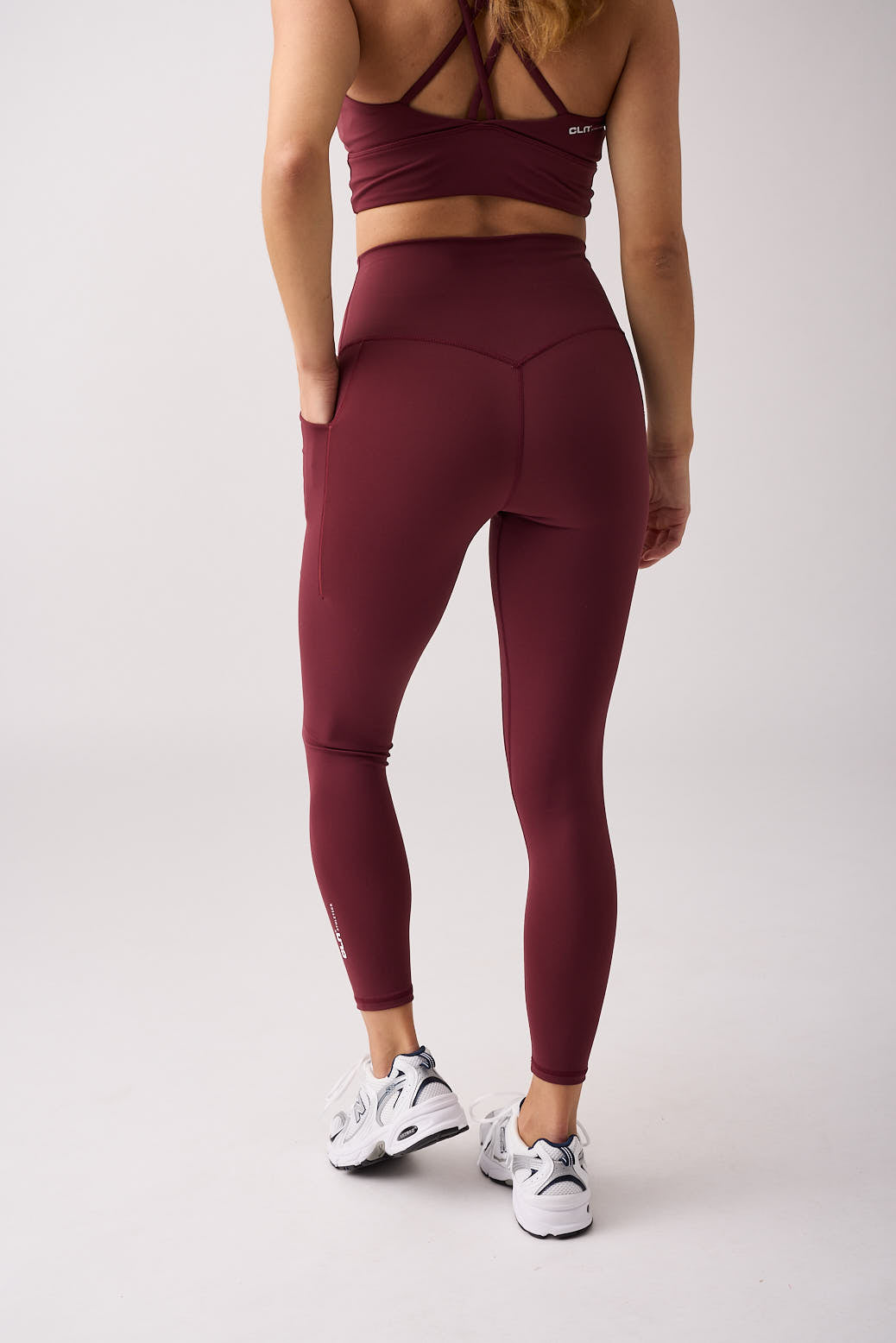 Fuse pocket tights 7/8 Dark red