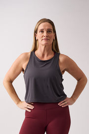 Lunar cropped tank Dark grey