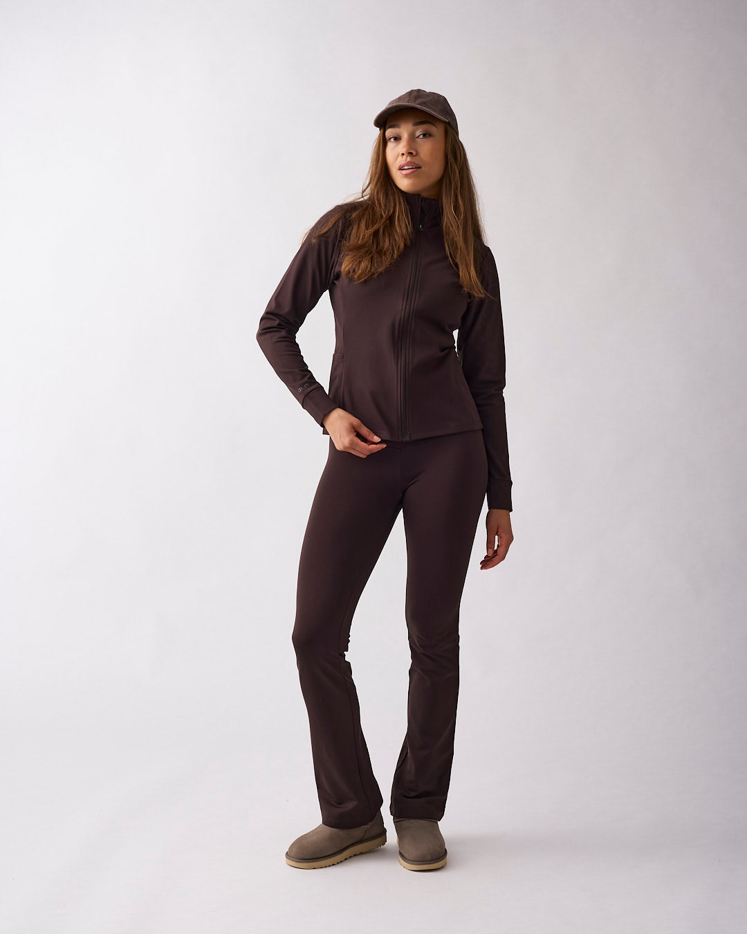 Warm flared tights Coffee
