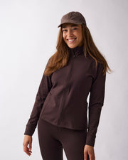 Warm zip jacket Coffee