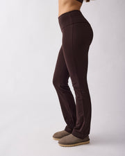 Warm flared tights Short Coffee