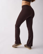 Warm flared tights Short Coffee