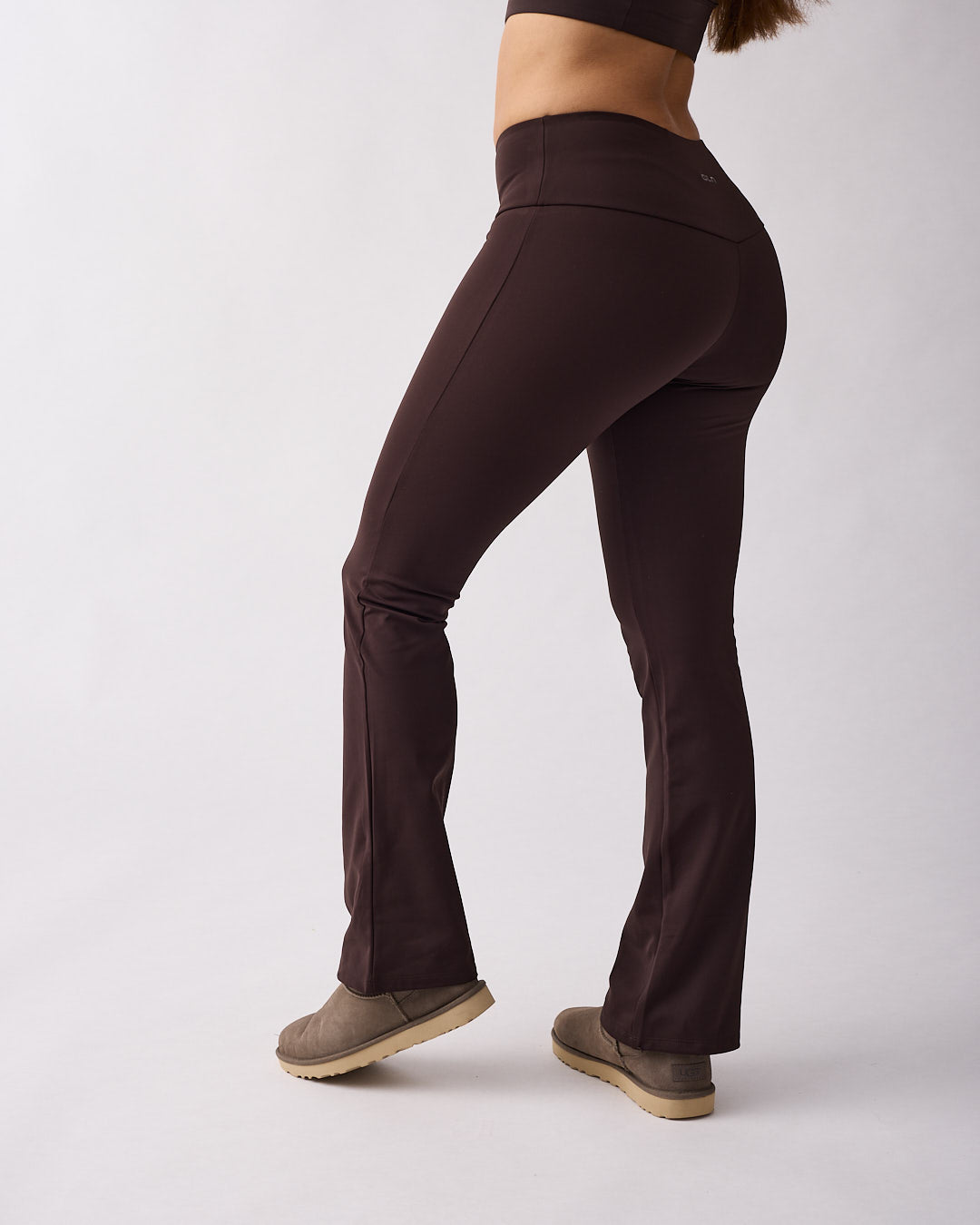 Warm flared tights Short Coffee