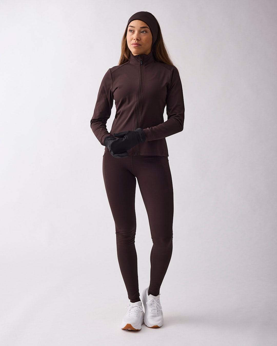 Warm zip jacket Coffee