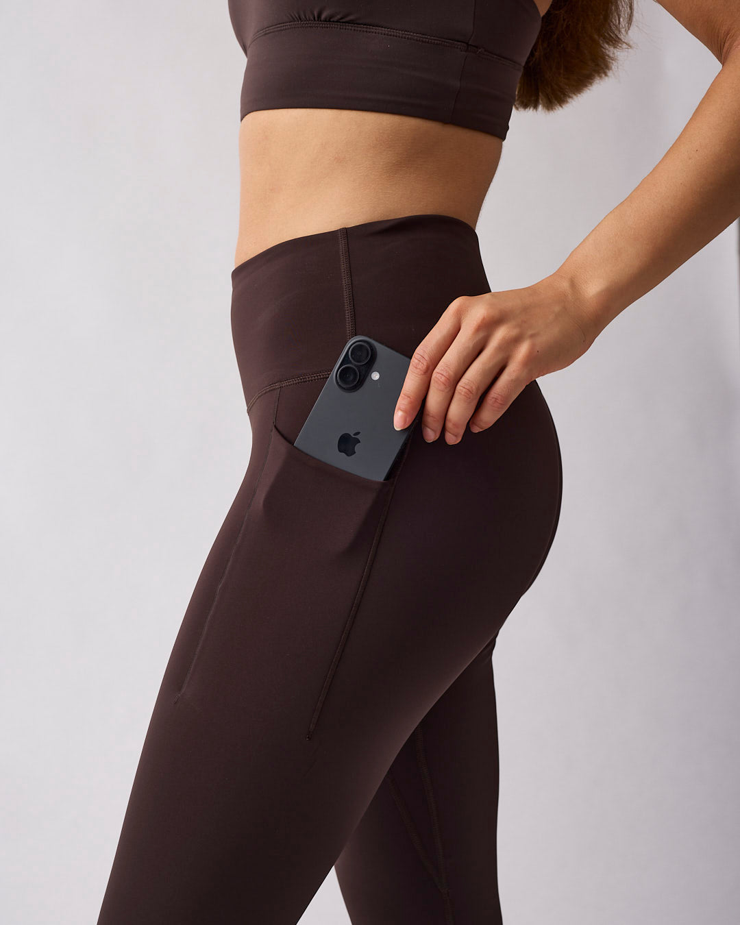 Warm Pocket Tights Tall Coffee