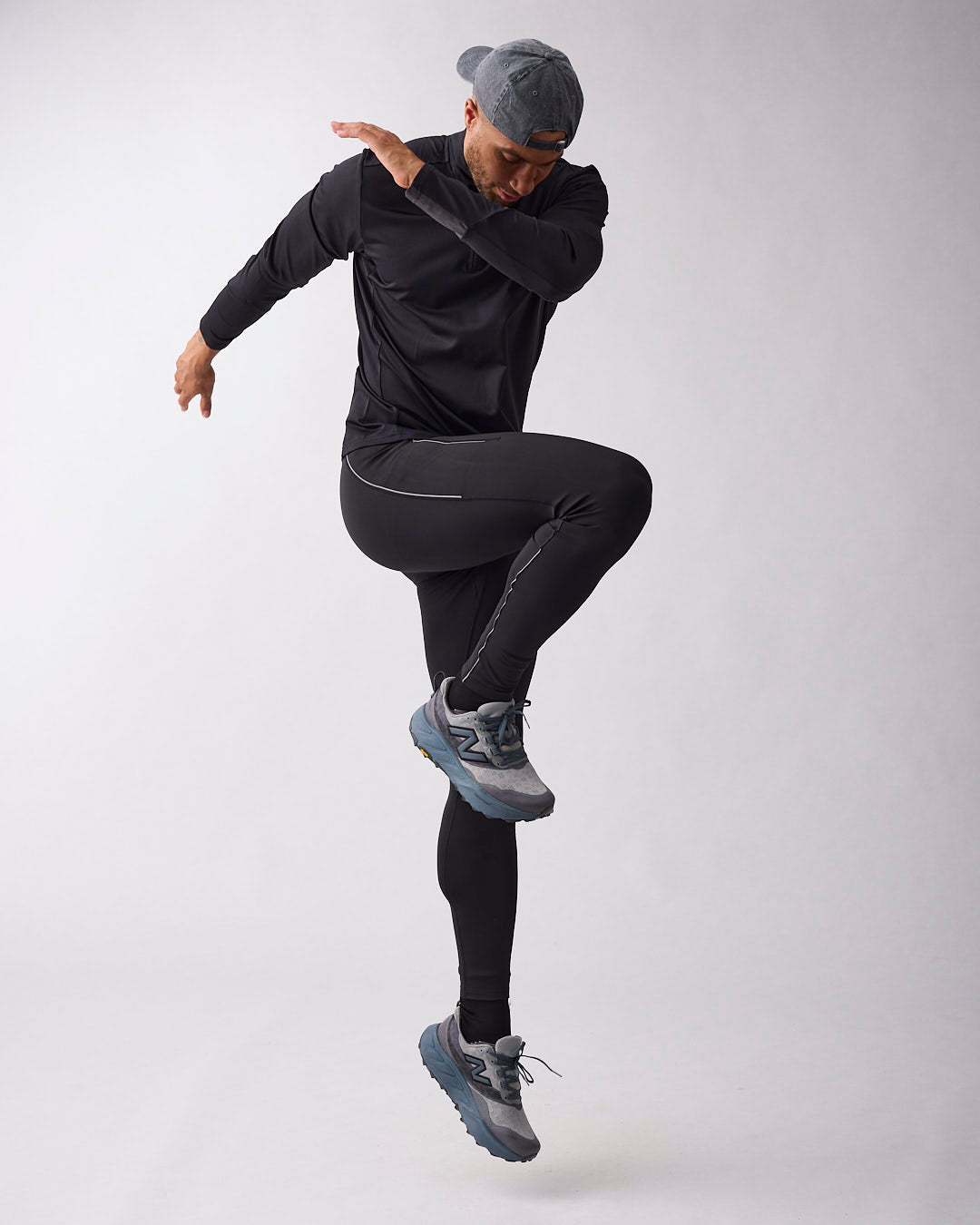 Warm reflective tights Men Black