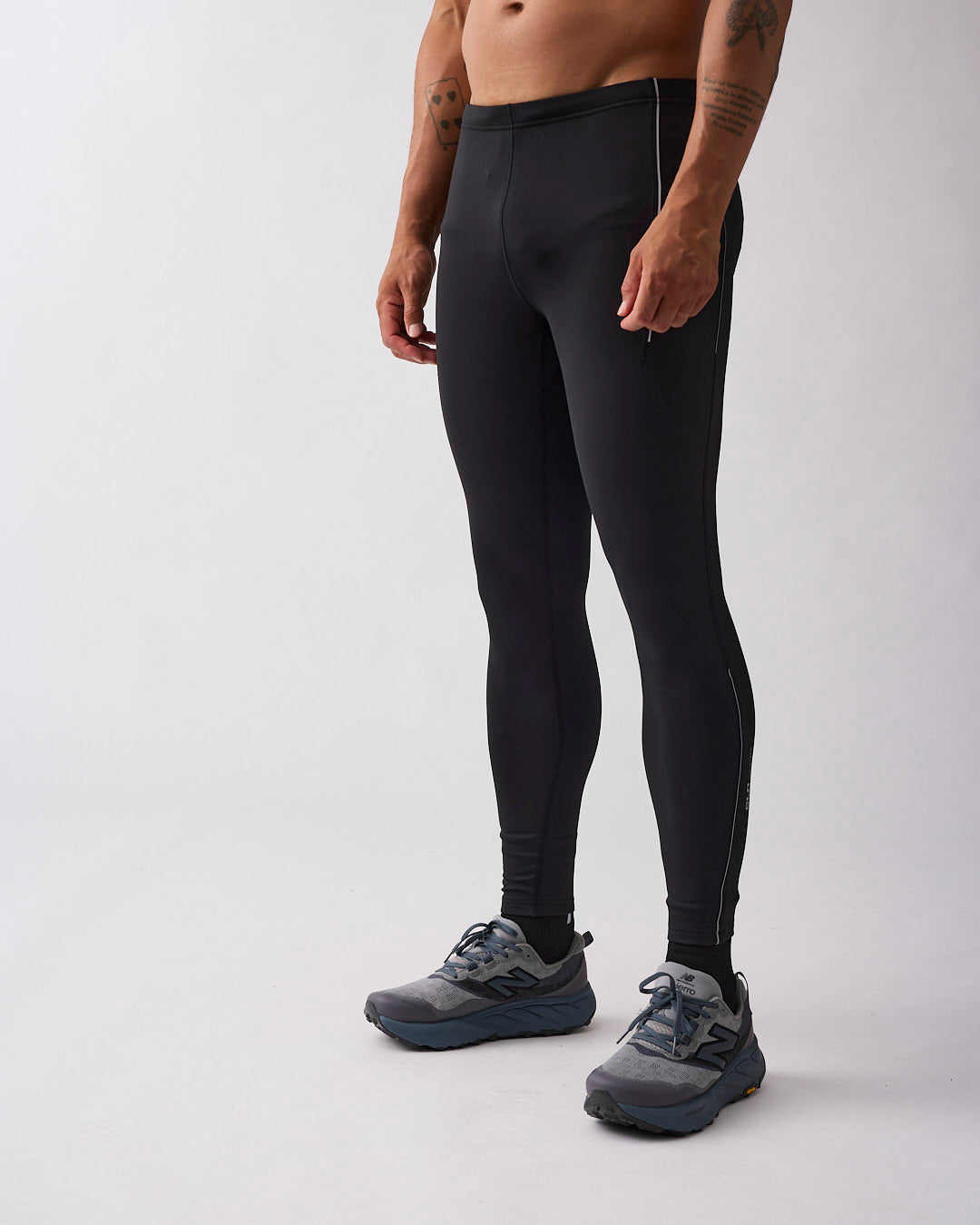 Warm reflective tights Men Black