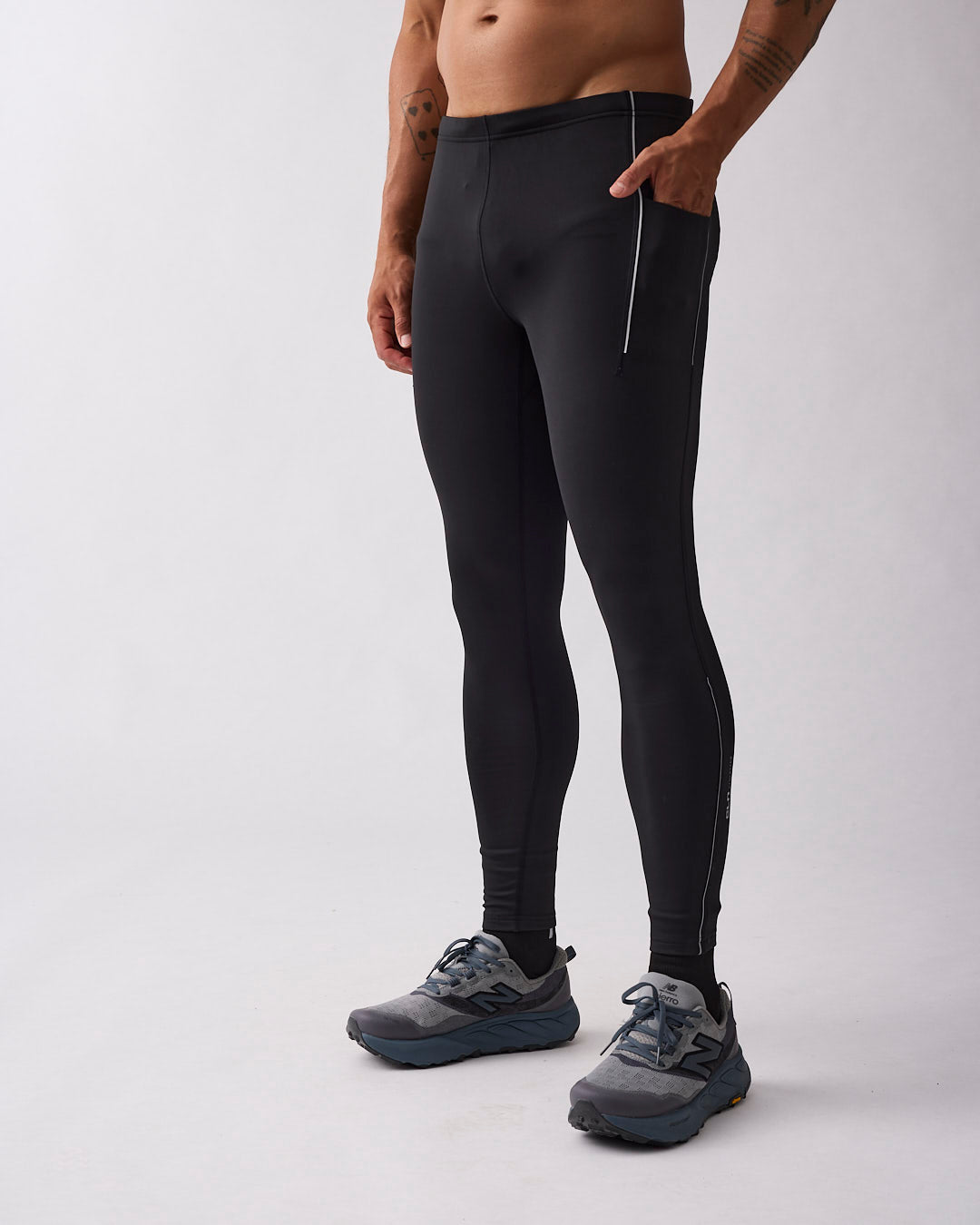 Warm reflective tights Men Black