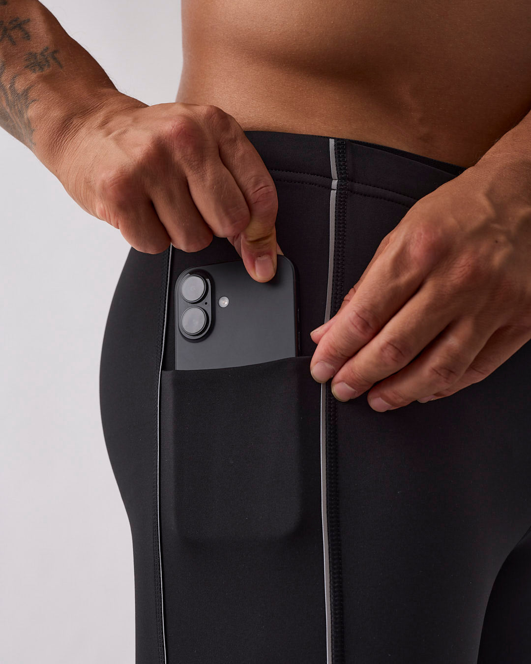 Warm reflective tights Men Black