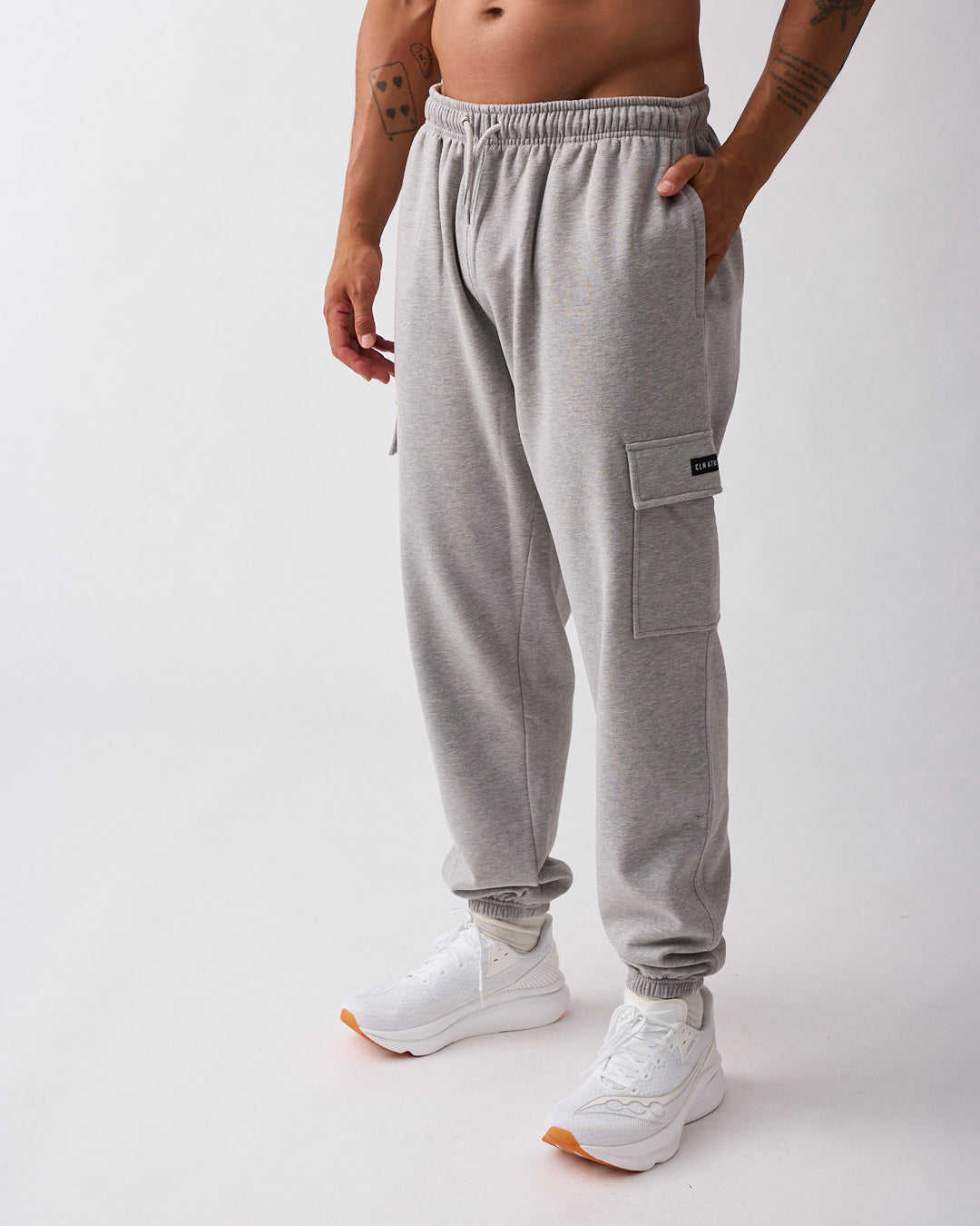 Edge cargo sweat pant Grey melange