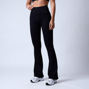 Magic ribbed seamless flare tights Black