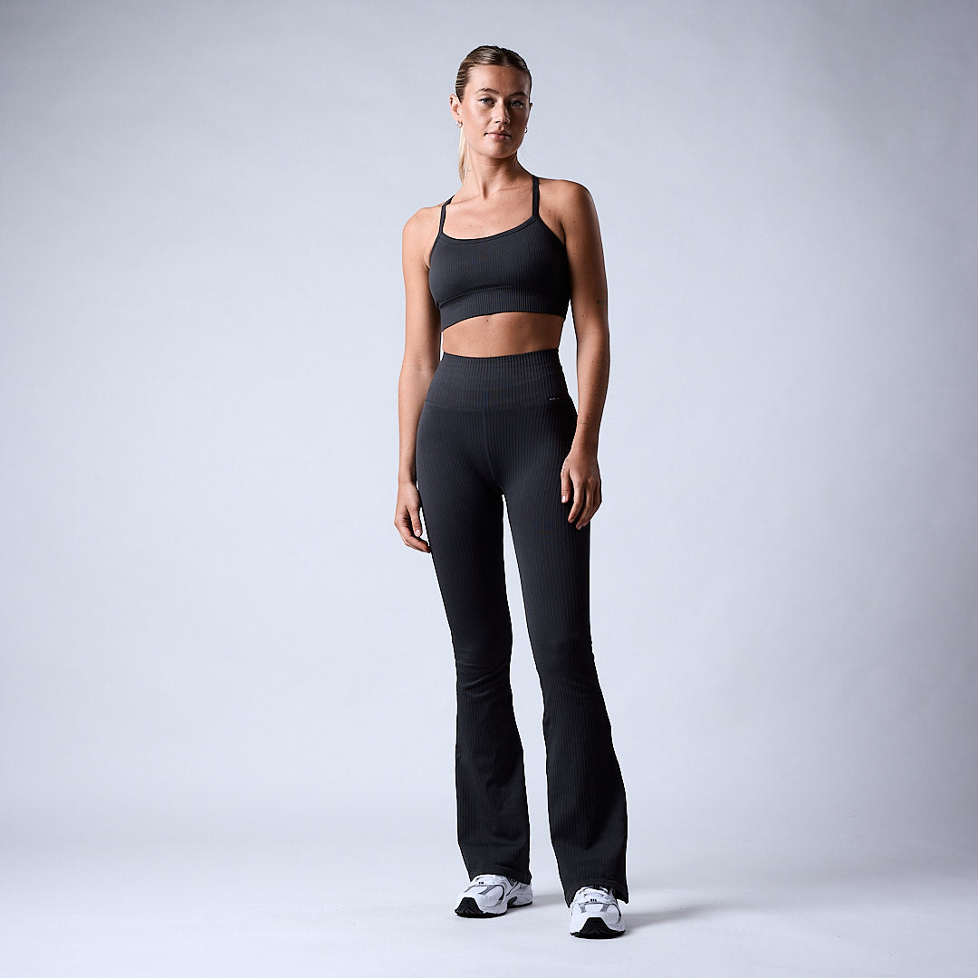 Magic ribbed flare set Dark grey