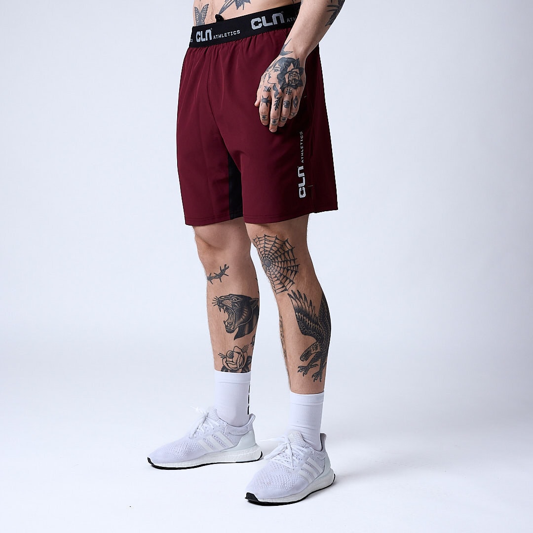 Dino stretch shorts Dark red