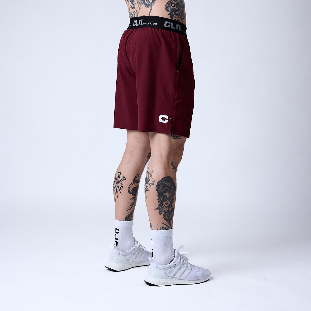 Dino stretch shorts Dark red