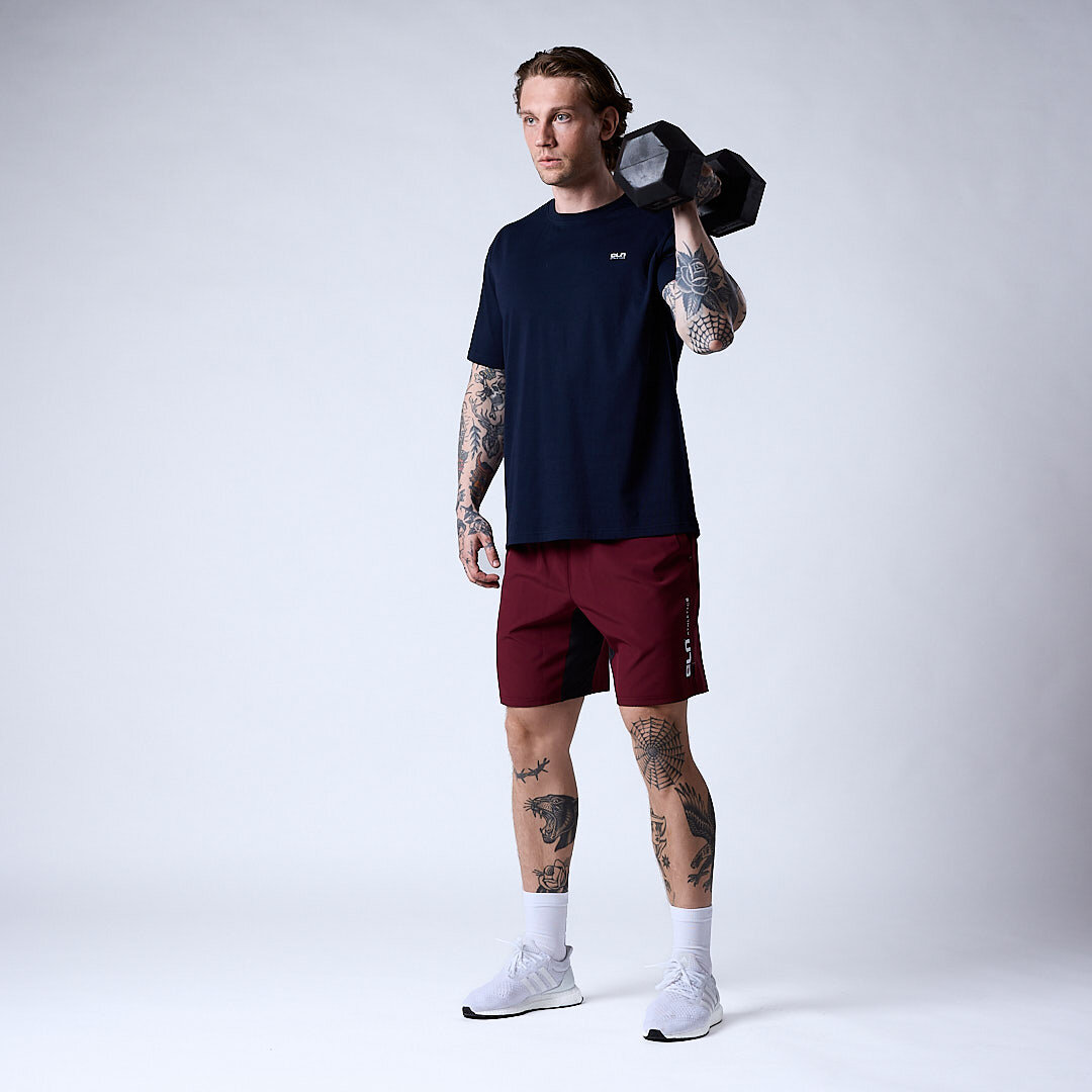 Dino stretch shorts Dark red
