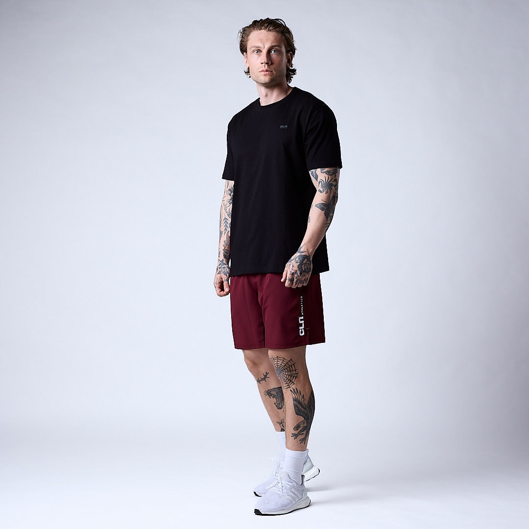 Dino stretch shorts Dark red