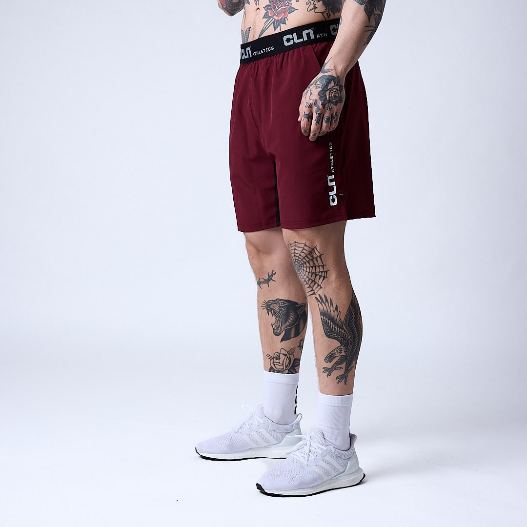Dino stretch shorts Dark red