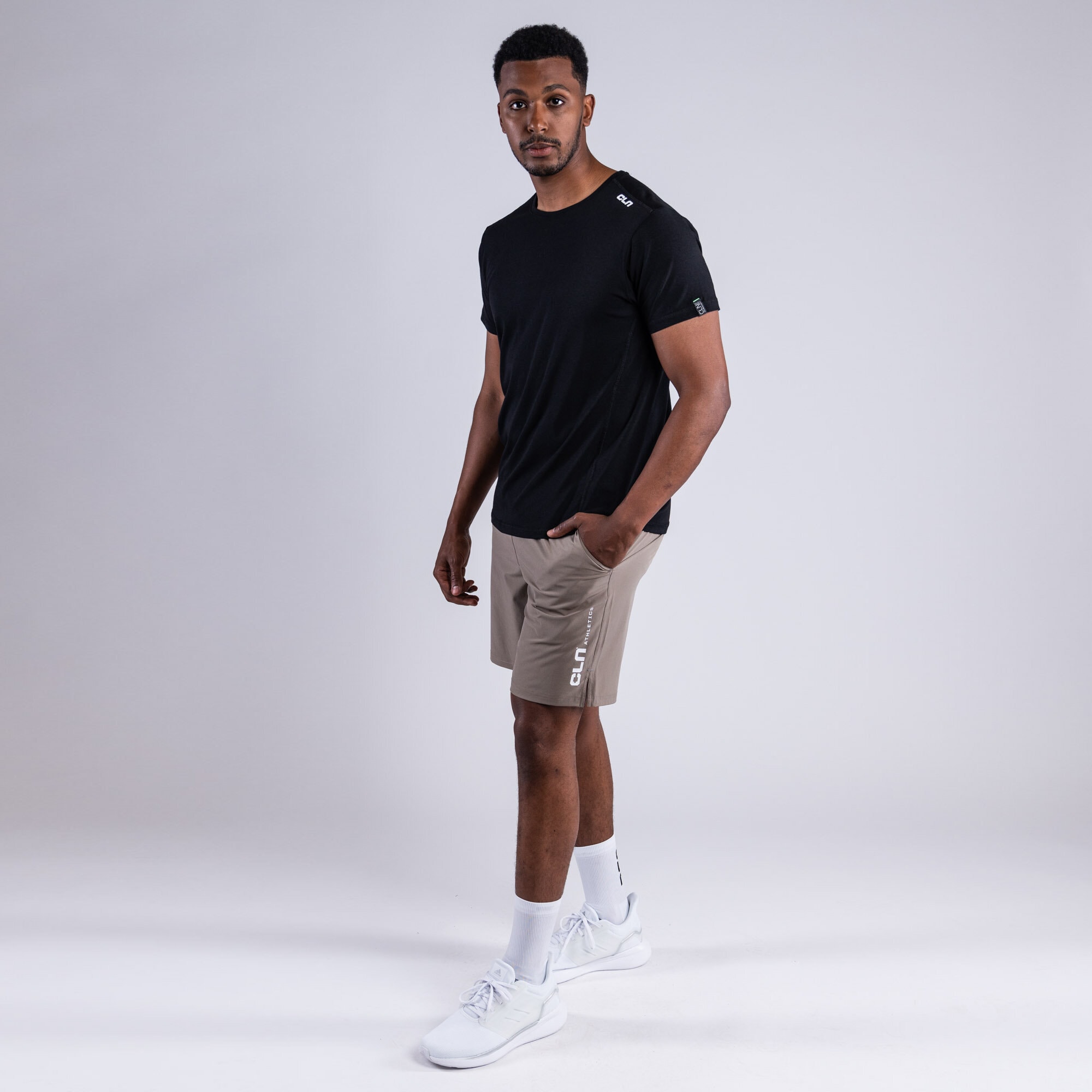 CLN Dino stretch shorts Dark khaki