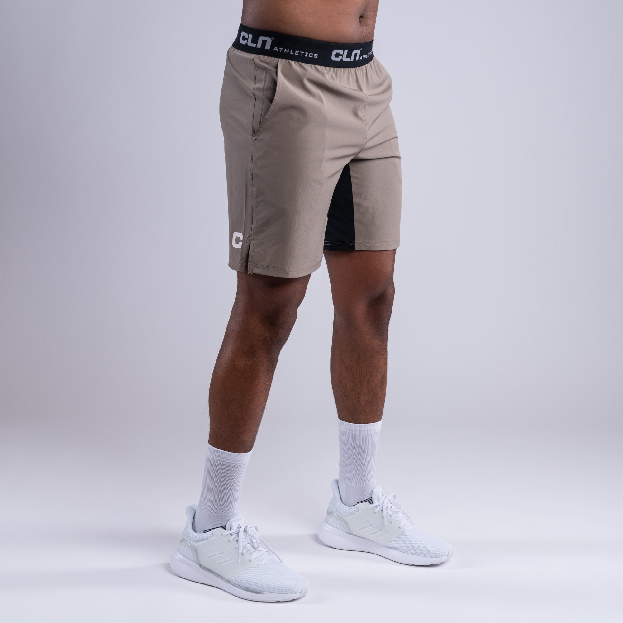 CLN Dino stretch shorts Dark khaki