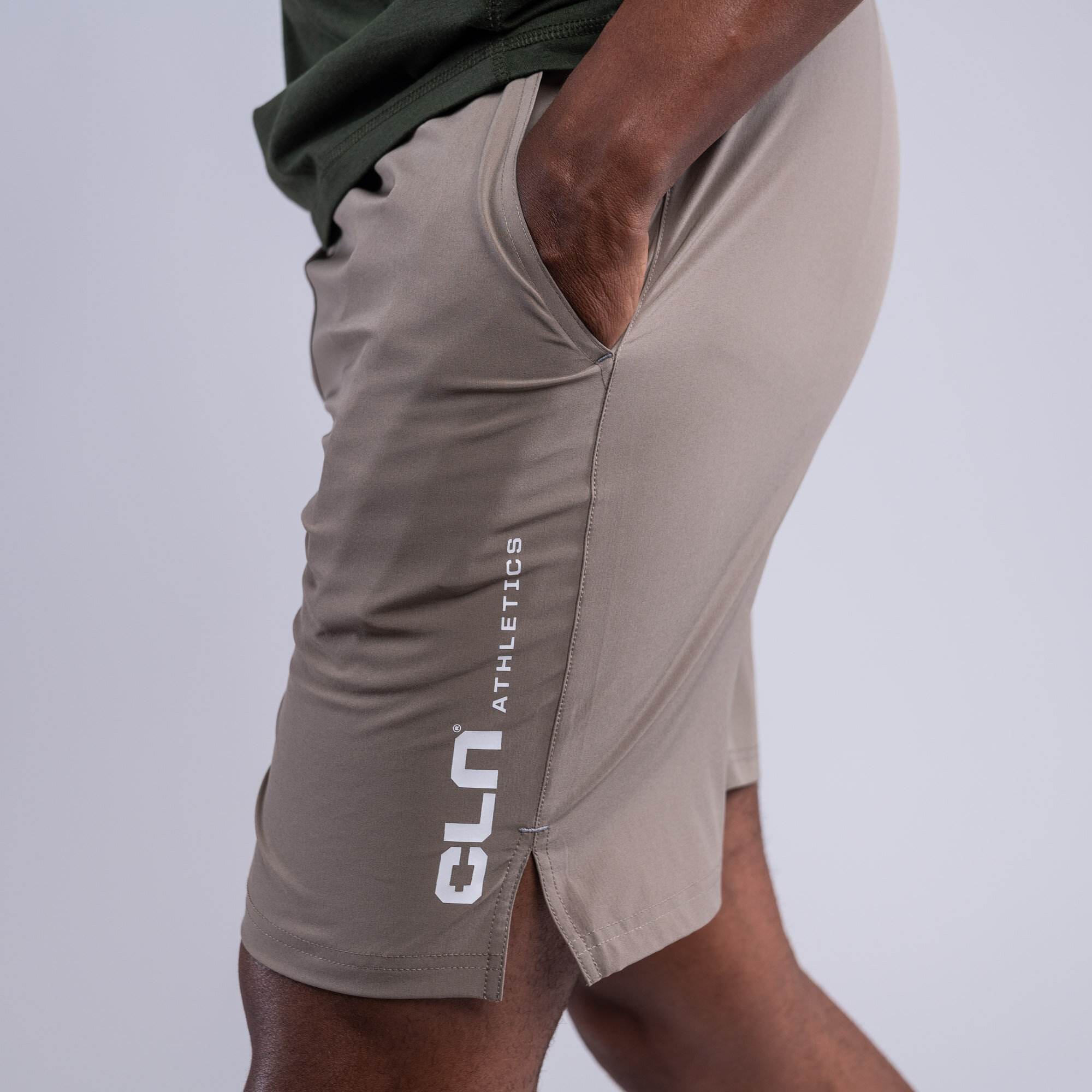 CLN Dino stretch shorts Dark khaki