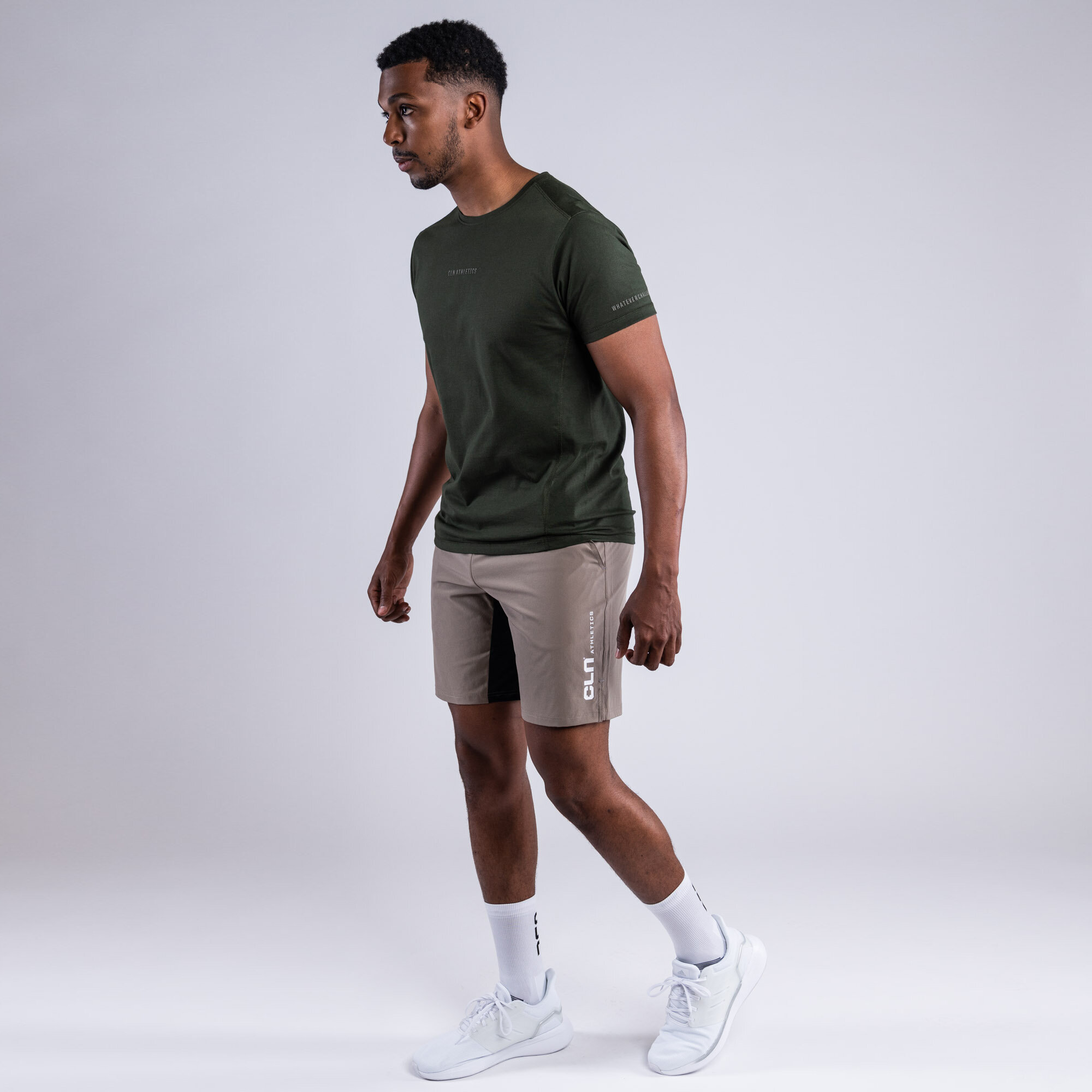 CLN Dino stretch shorts Dark khaki