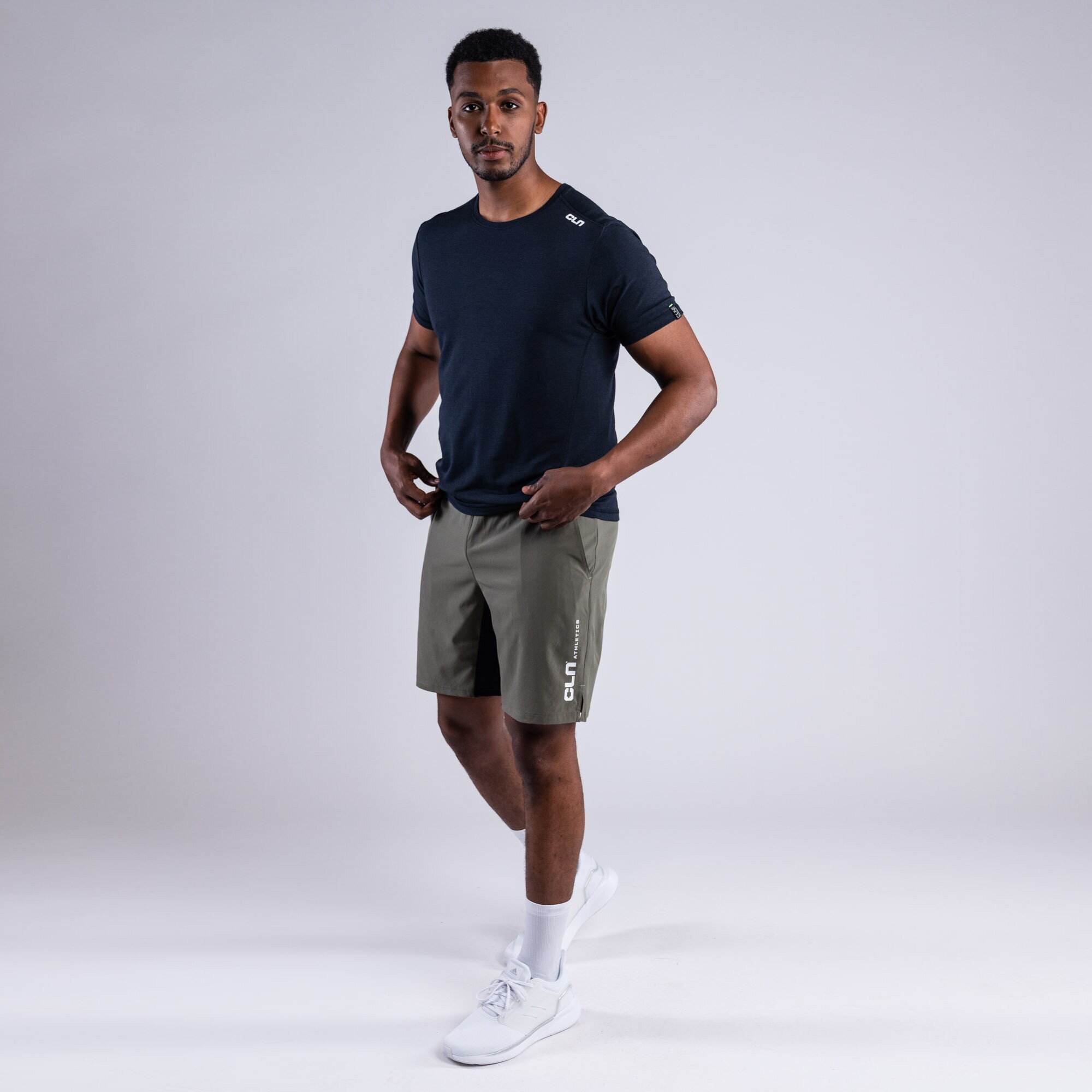 CLN Dino stretch shorts Dusty olive