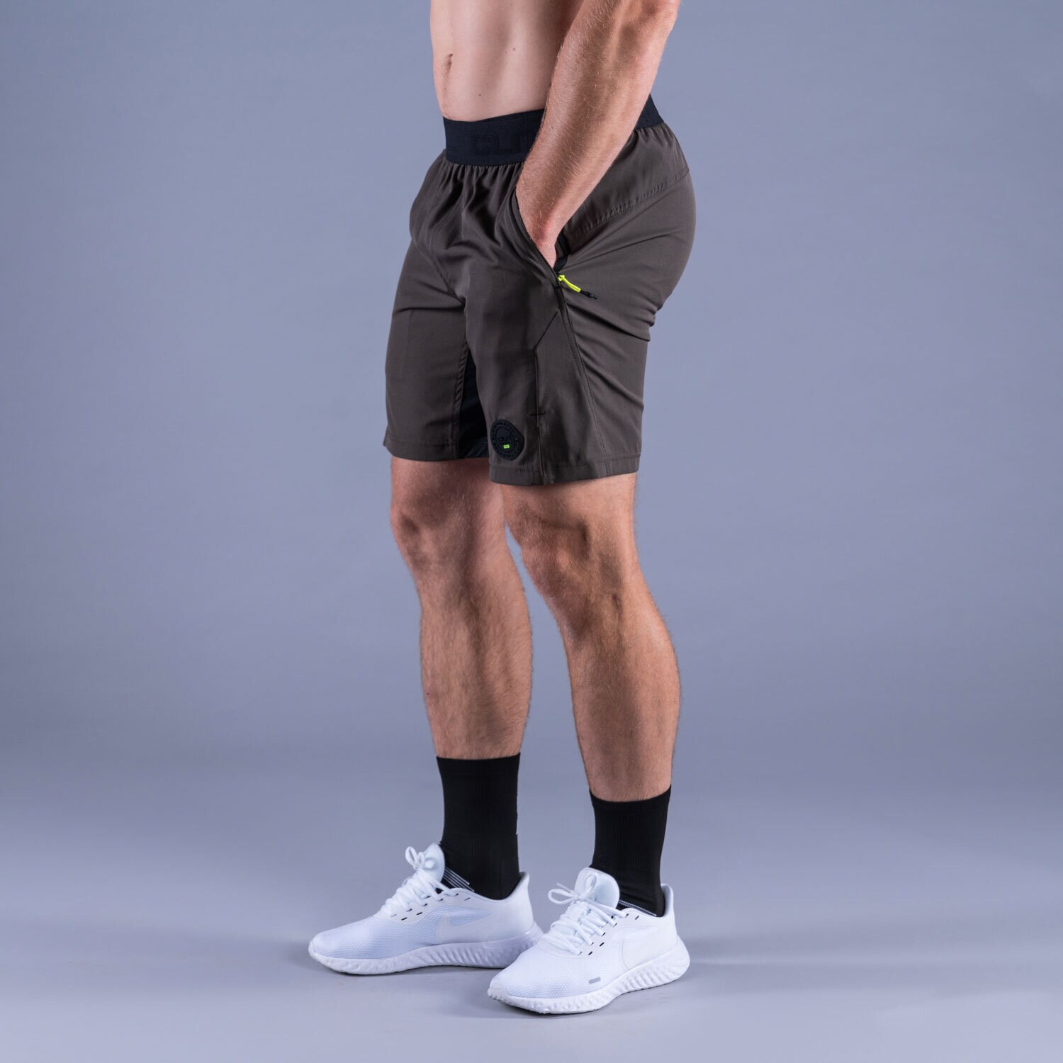 CLN Energy stretch shorts Black olive