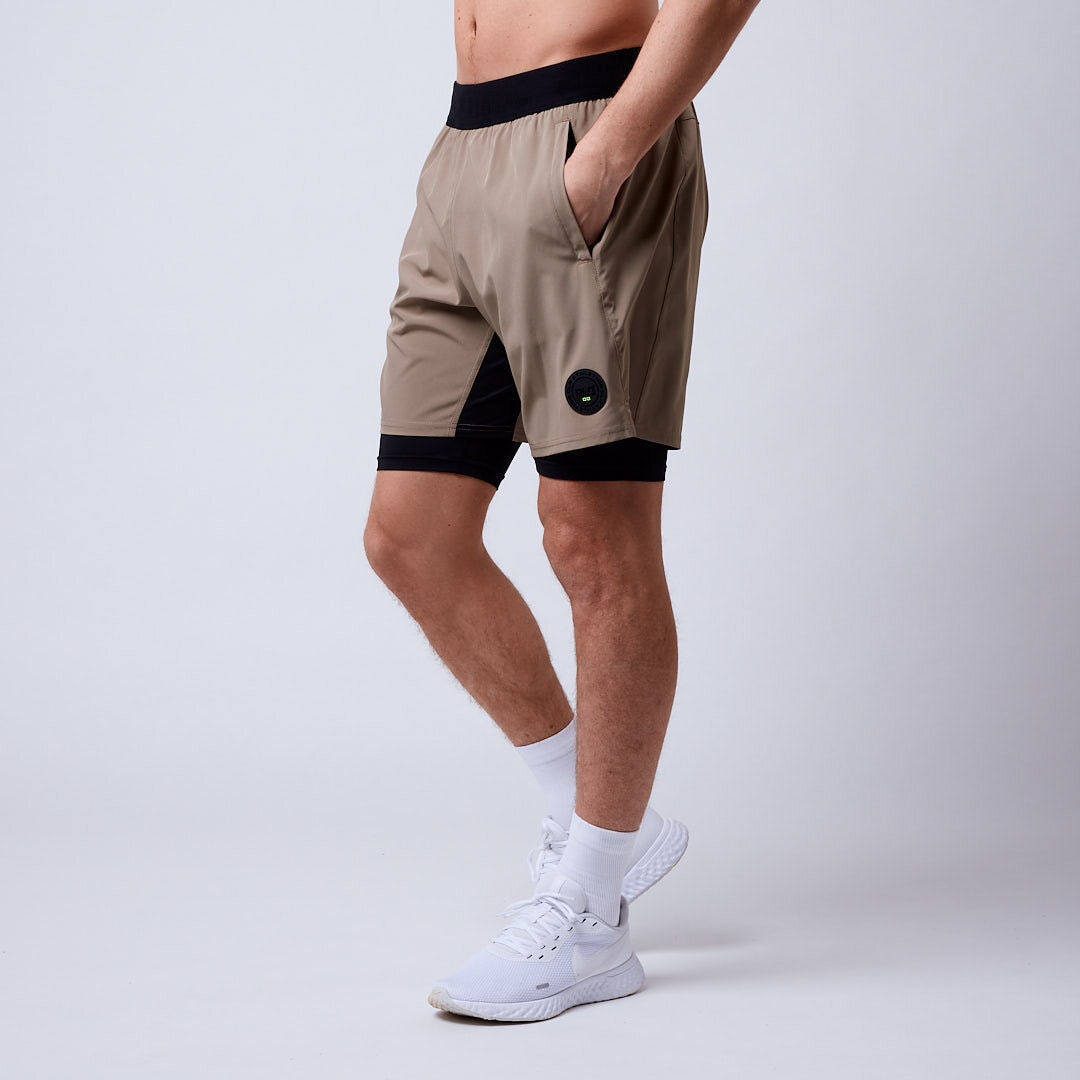 Rep 2 in 1 shorts Dark khaki