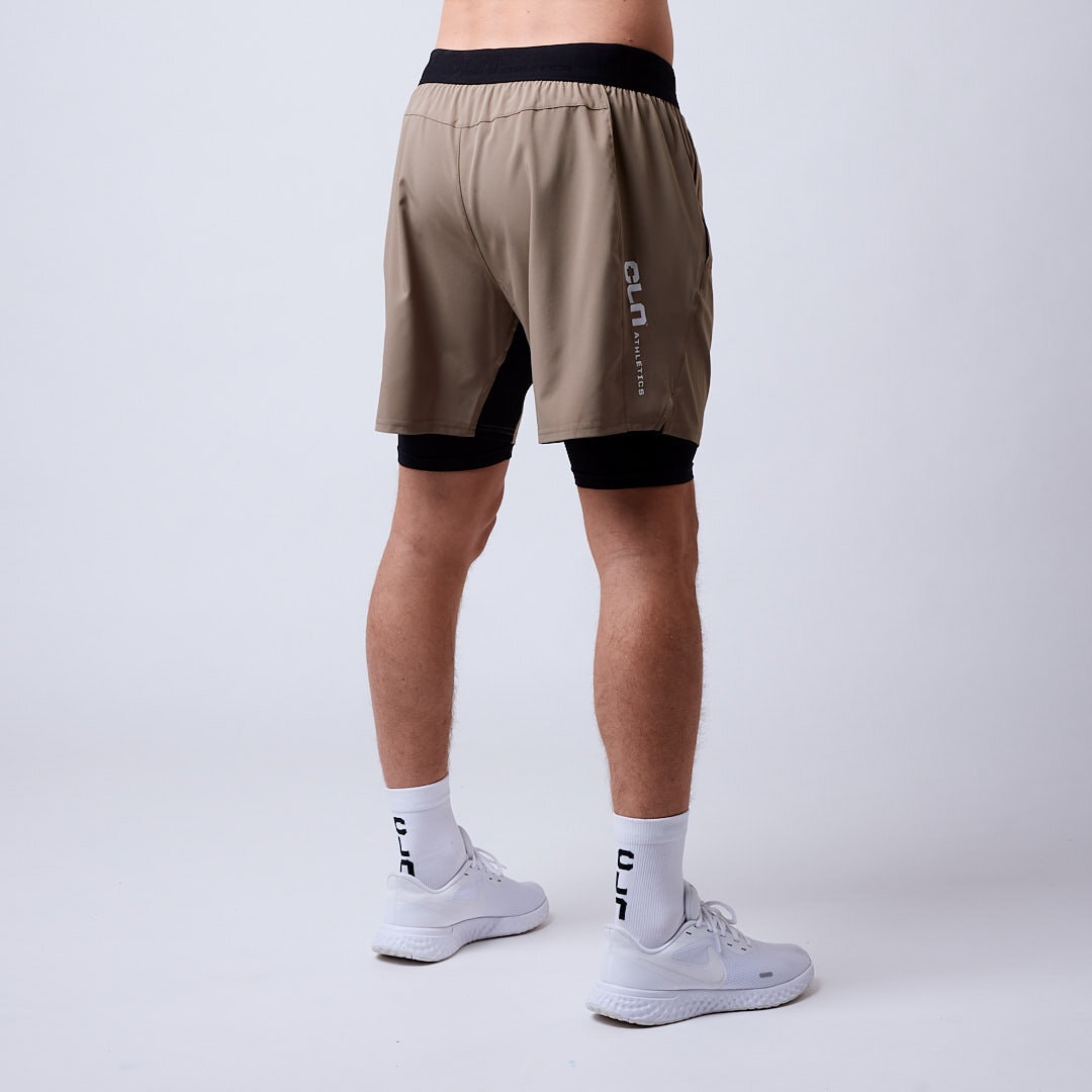 Rep 2 in 1 shorts Dark khaki