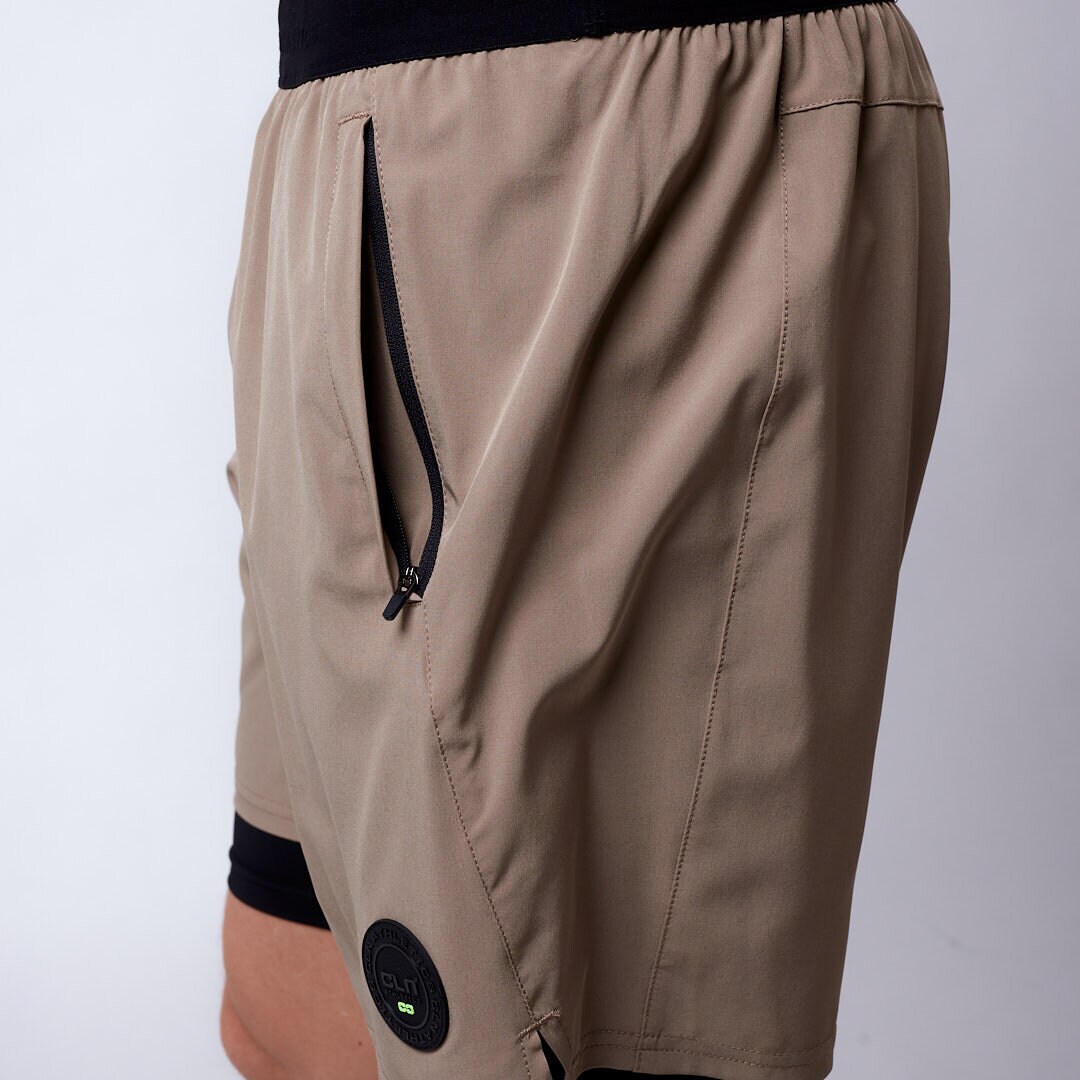 Rep 2 in 1 shorts Dark khaki