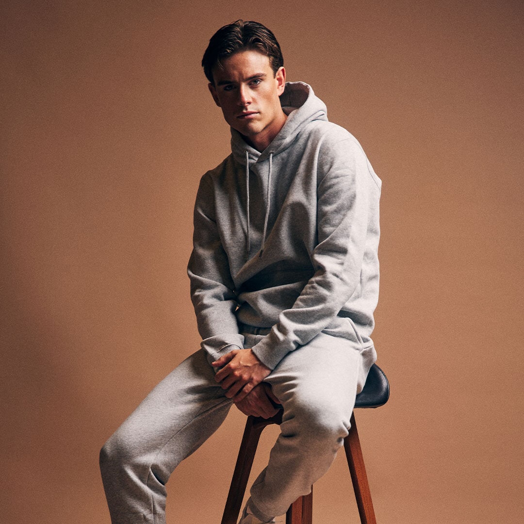 Core hoodie Men Grey melange