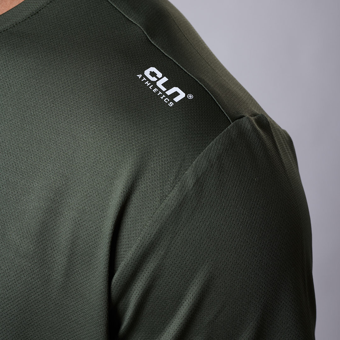 Flow mesh t-shirt Moss green