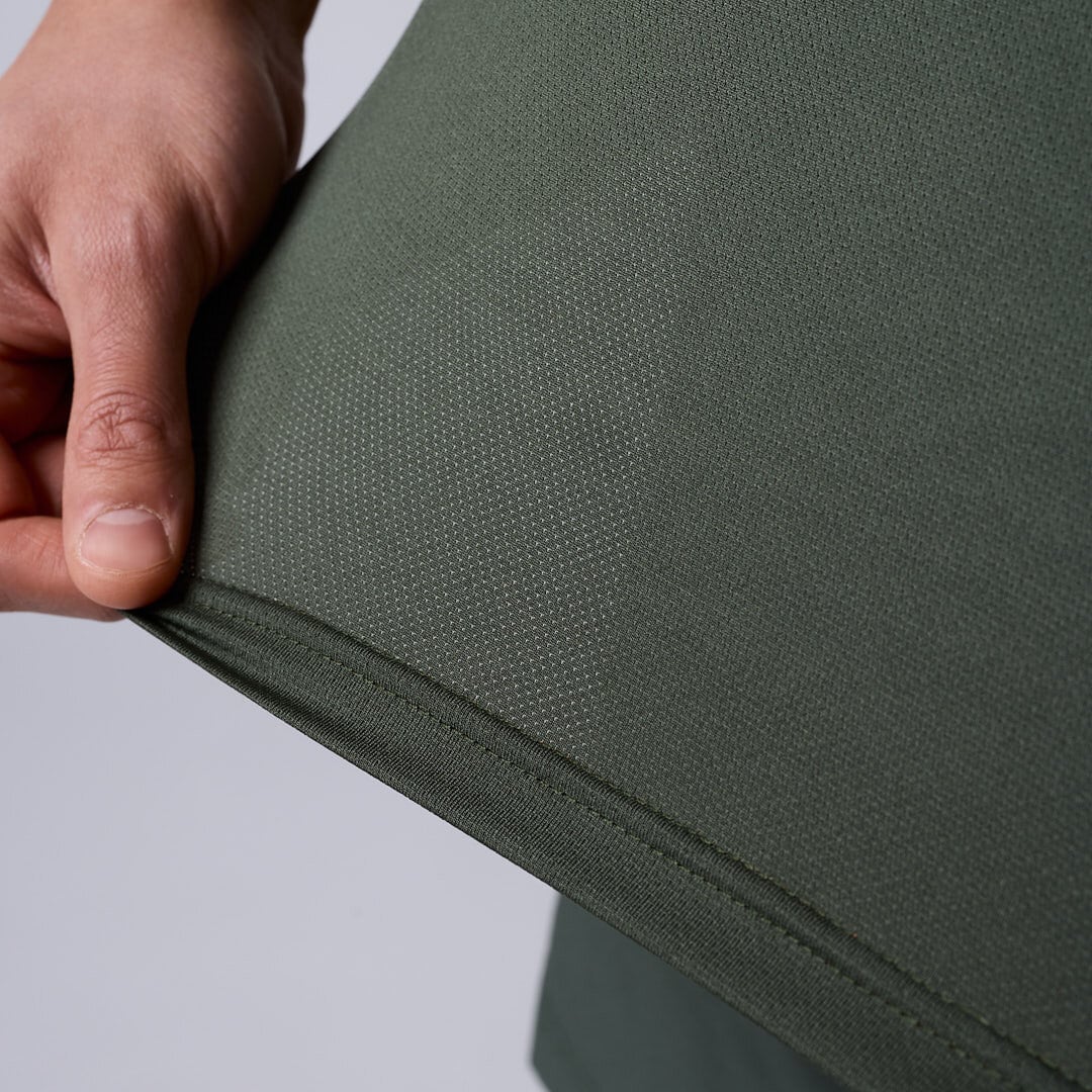 Flow mesh t-shirt Moss green