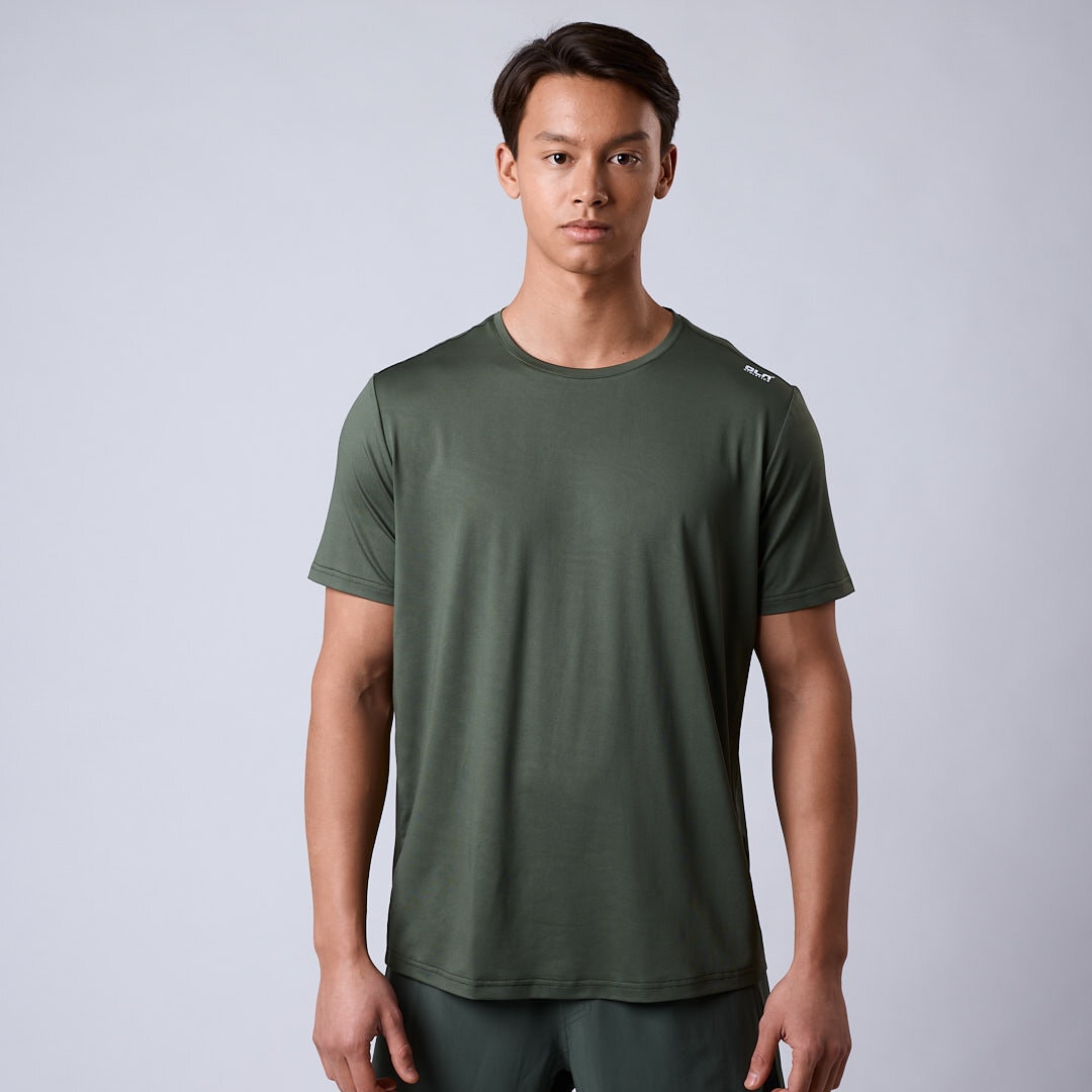 Flow mesh t-shirt Moss green