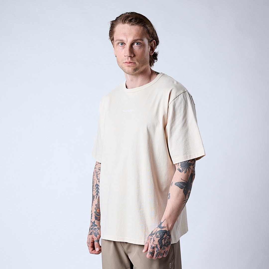 Core relaxed t-shirt print Men Cream white