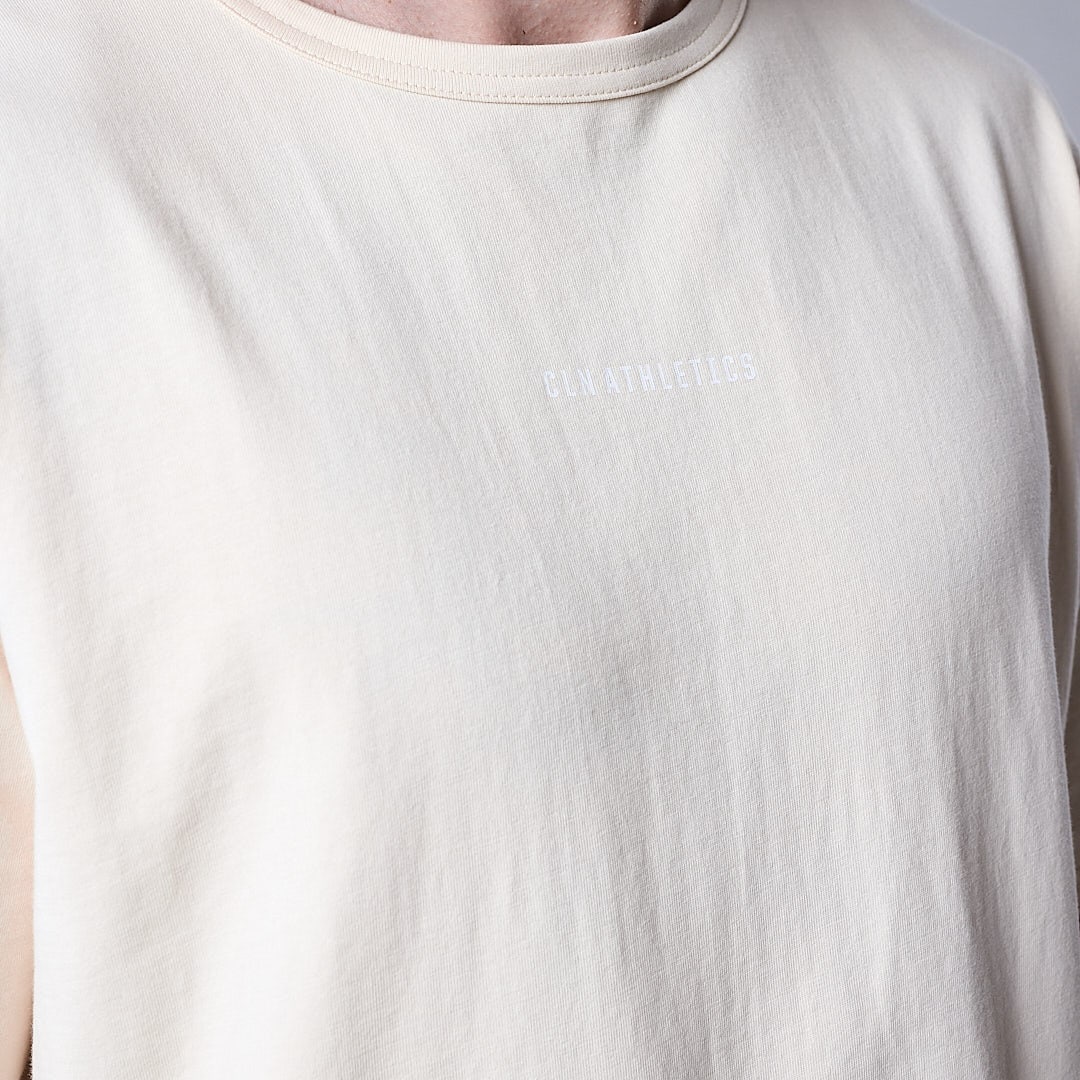 Core relaxed t-shirt print Men Cream white