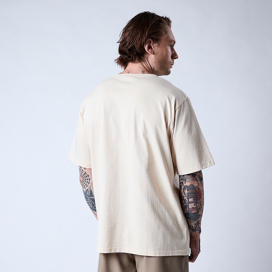 Core relaxed t-shirt print Men Cream white