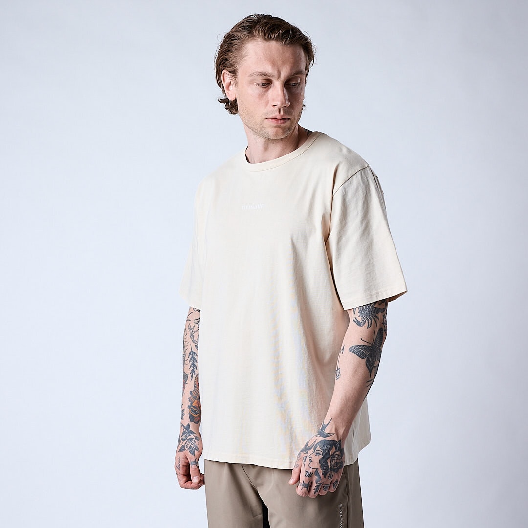 Core relaxed t-shirt print Men Cream white