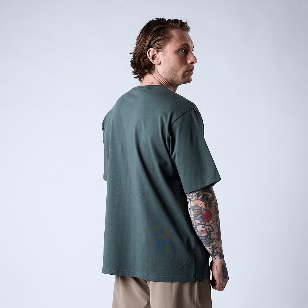 Core relaxed t-shirt print Men Moss green