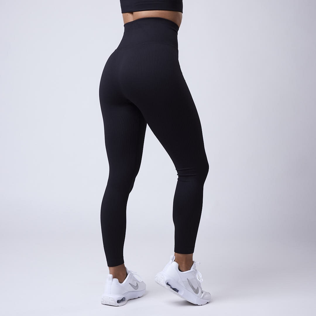 Luma ribbed seamless tights Black