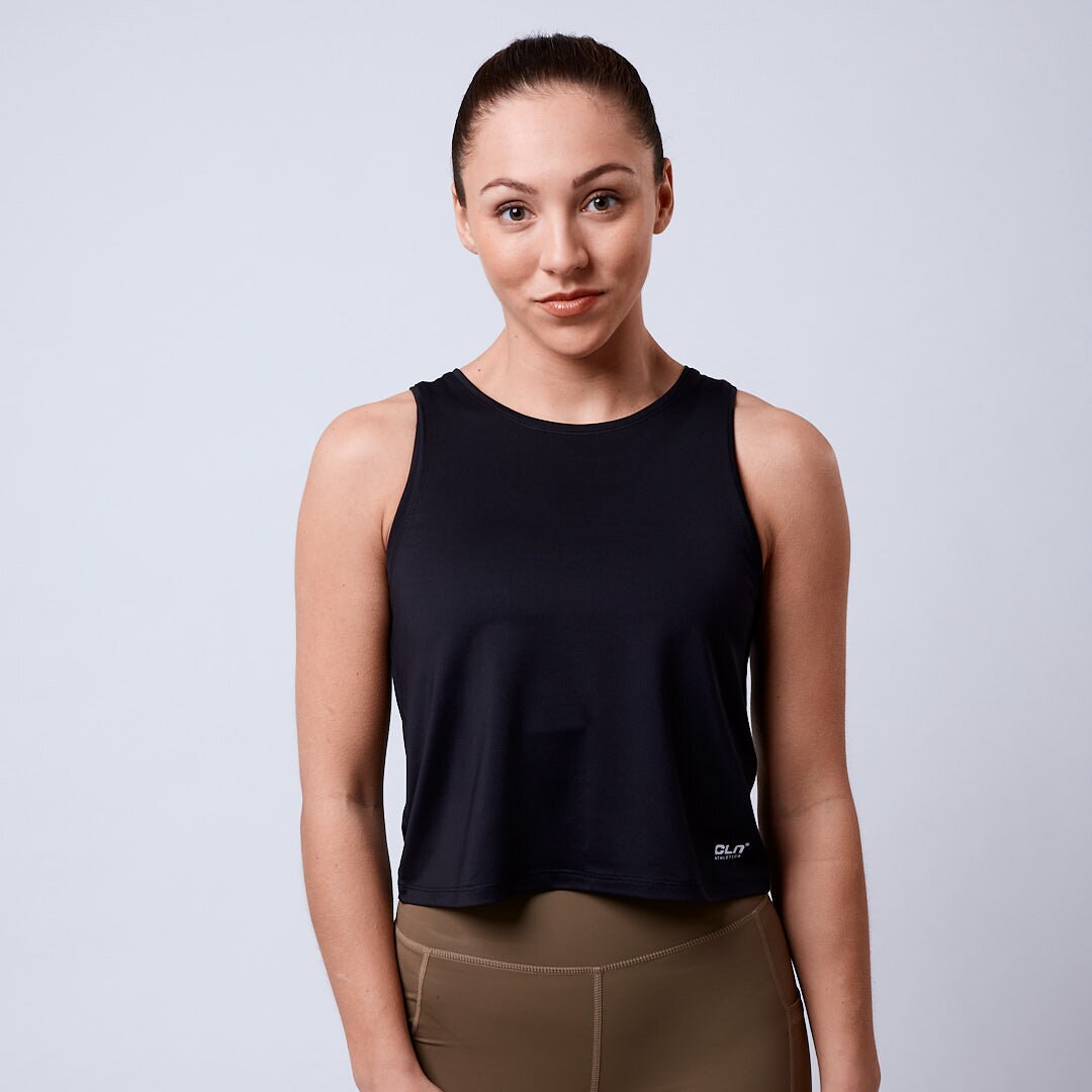 Lunar cropped tank Black