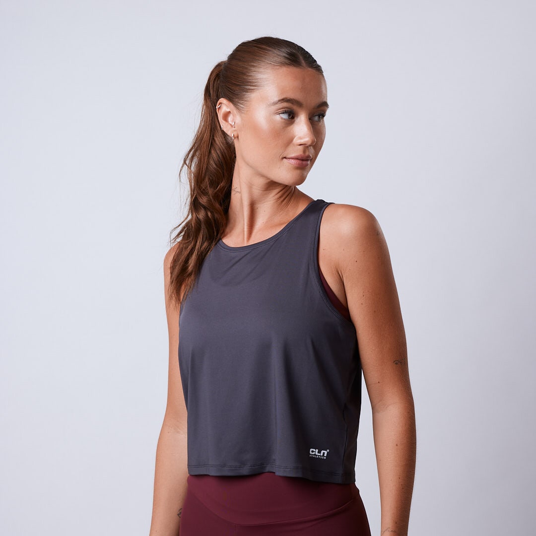 Lunar cropped tank Dark grey