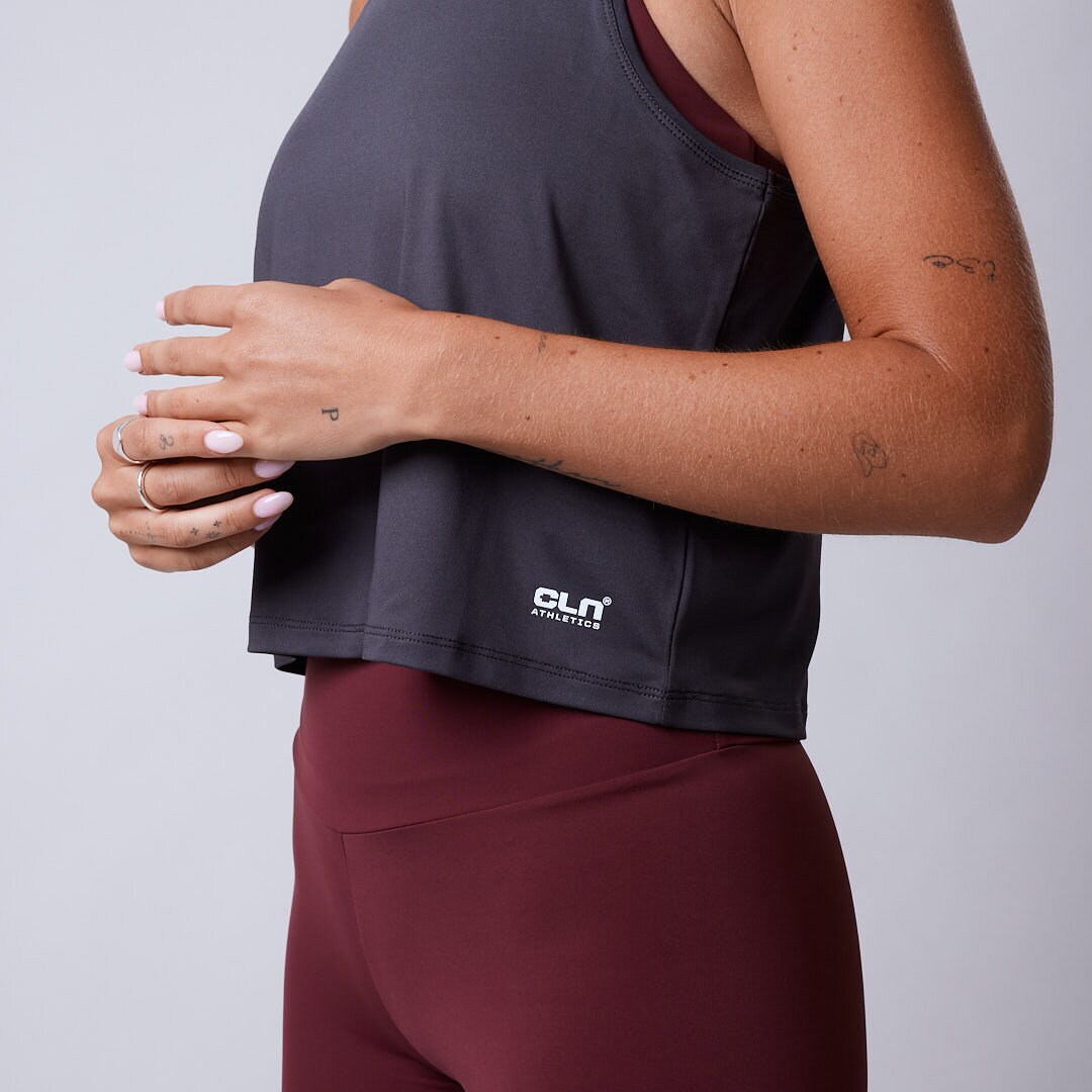 Lunar cropped tank Dark grey