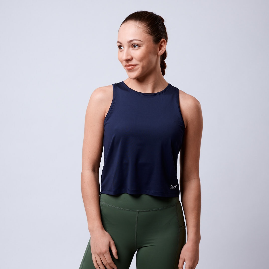 Lunar cropped tank Night blue